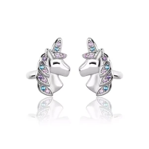 Kolczyki Srebrne Jednorożce dla Dzieci wkrętki/ sztyft srebro 925