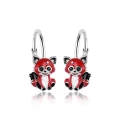 Kolczyki srebrne Panda Czerwona angielskie zapięcie Panda Ruda.webp-Alola