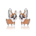 Kolczyki srebrne pies Welsh Corgi dla dziewczynki Angielskie zapięcie.webp-alola