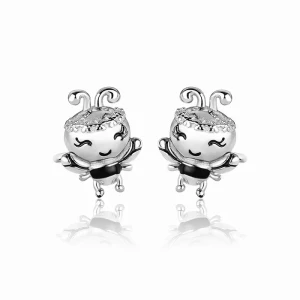 Kolczyki srebrne pszczółki dla dziewczynki pszczoły srebro 925