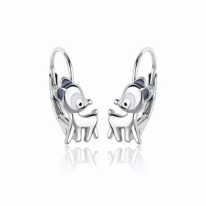 Kolczyki srebrne Sarenki dla dziewczynki angielskie zapięcie/ Srebro 925 Bambi