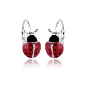 Kolczyki Srebrne biedronka Miraculum angielskie zapięcie /Biedronki