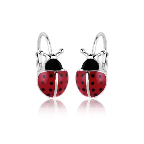 Kolczyki Srebrne biedronka Miraculum angielskie zapięcie /Biedronki.webp-Alola