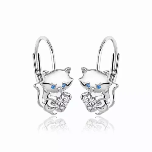 Srebrne Kolczyki dla dziewczynki kotki rodowane angielskie.webp-Alola