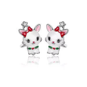 Kolczyki świąteczne kotki wkrętki srebro 925