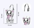 Kolczyki srebrne pieski dla dziewczynki angielskie zapięcie rodowane roz.webp