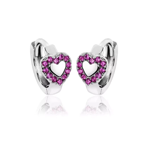 Kolczyki srebrne kółeczka z serduszkiem dla dziewczynki małe srebrne kółka.webp-Alola