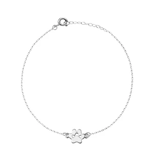 Bransoletka srebrna z łapką psa rodowana z regulacją