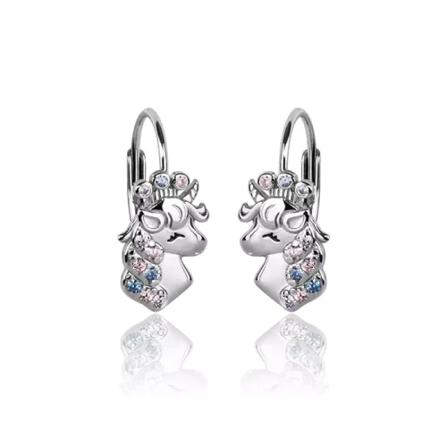 Srebrne kolczyki jednorożce dla dziewczynki unicorn 925.webp-Alola