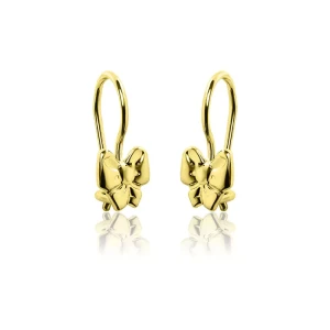 Kolczyki złote kokardki na biglu złoto 585 dla dziewczynki