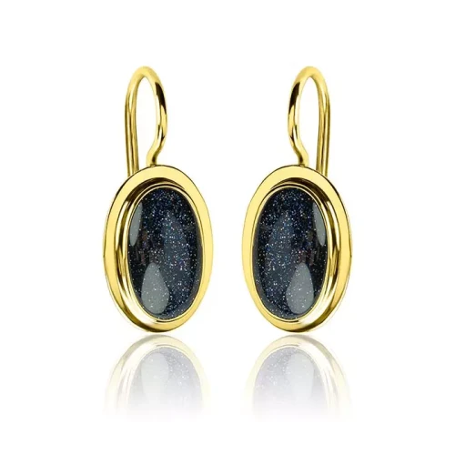 Złote kolczyki duży kamieniem Noc Kairu na biglu wiszące próba 585