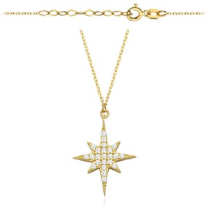 Naszyjnik złoty Gwiazda Polarna z cyrkoniami próba 585