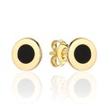 Kolczyki złoto-czarne kółeczko