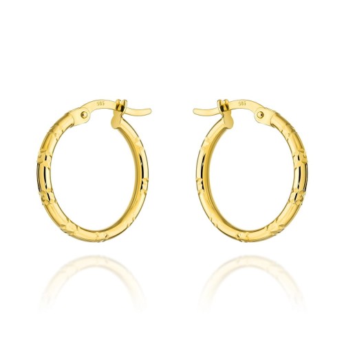 Kolczyki złote kółka nacinane