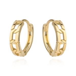 Kolczyki złote plecione kółeczko na kreolu