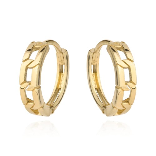 Kolczyki złote plecione kółeczko na kreolu