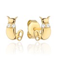 Kolczyki złote kotki dla dziewczynki 585 chrzest/ komunia /roczek
