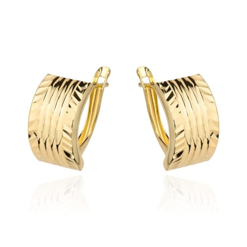 Kolczyki złote diamentowane na angielskim zapięciu