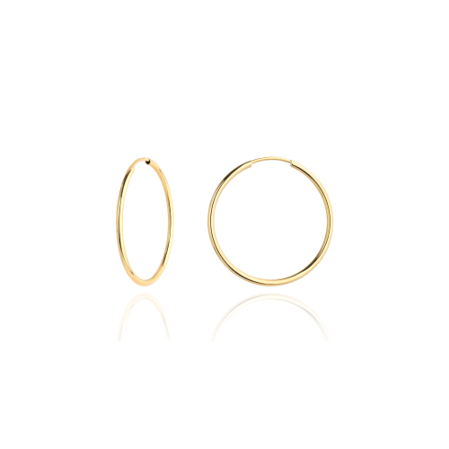 Złote kolczyki dla dziewczynki kółeczka 12 mm próba 585/ Chrzest, Roczek