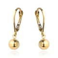 Kolczyki złota gładka kulka na angielskim zapięciu