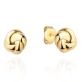 Kolczyki złote plecione kuleczki 585 gładkie sztyft