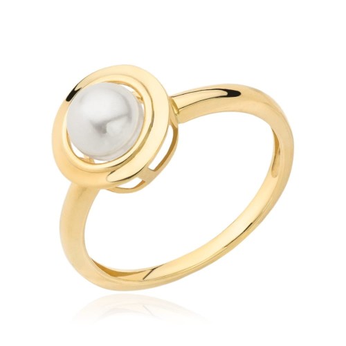Pierścionek perła w oprawie złota