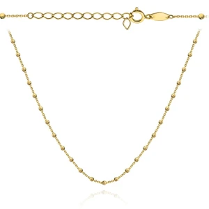 Naszyjnik złoty z kulkami diamentowanymi 36+3cm
