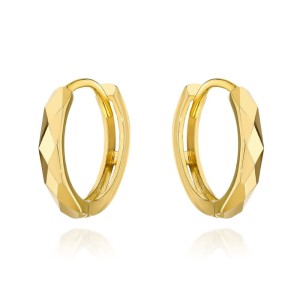 Kolczyki złote diamentowane kółka na kreolu