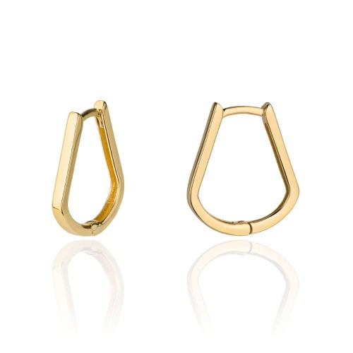 Kolczyki złote zaokrąglone próba 585 zatrzask geometryczne