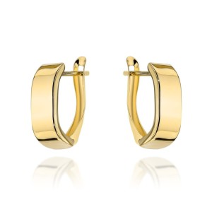 Kolczyki złote zaokrąglone gładkie