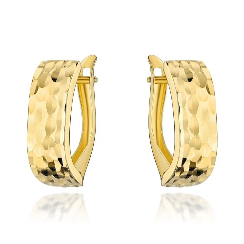 Kolczyki złote z diamentowaniem na angielskim zapięciu