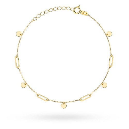 Bransoletka złota ogniwa i pełne kółka