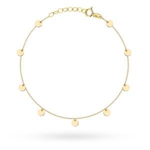 Bransoletka złota pełne kółka na nogę