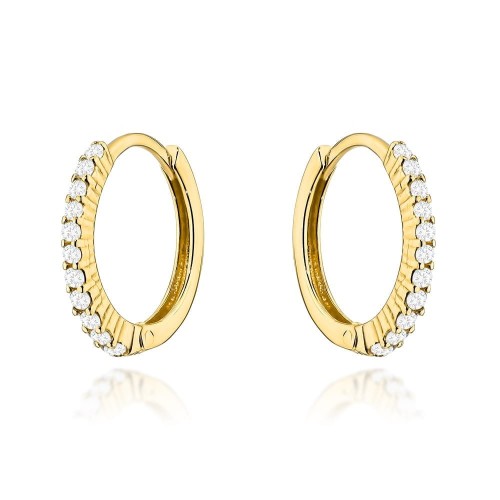 Kolczyki złote z cyrkoniami na kreolu