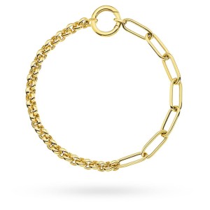 Bransoletka złota o splocie rolo z ogniwami i kółko