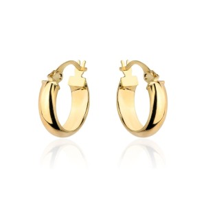 Kolczyki złote gładkie kółeczka na angielskim zapięciu