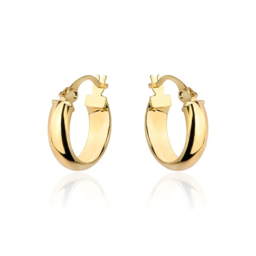 Kolczyki złote gładkie kółeczka na angielskim zapięciu