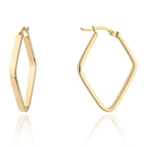 Kolczyki złote romby angielskie zapięcie próba 585