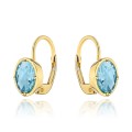 Kolczyki złote z kolekcji "COLORFUL STONE" - topaz owal