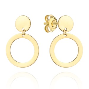 Kolczyki złote kółeczko pełne i ring