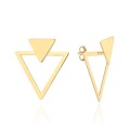 Kolczyki złote podwójne trójkąty na sztyfcie