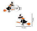 Srebrne kolczyki dla dziewczynki czarownice Halloween 925 rozmiar
