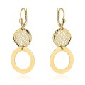 Kolczyki złote ażurowe koło i ring na angielskim zapięciu