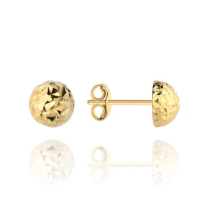 Kolczyki pół kulki śr. 4 mm na sztyfcie diamentowane super lekkie