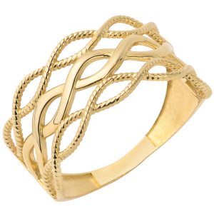 Pierścionek złote znaki nieskończoności