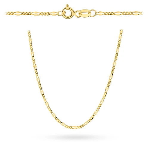 Łańcuszek złoty pr. 585 - splot figaro gucci 45 cm