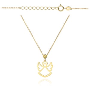 Naszyjnik złoty aniołek super lekki