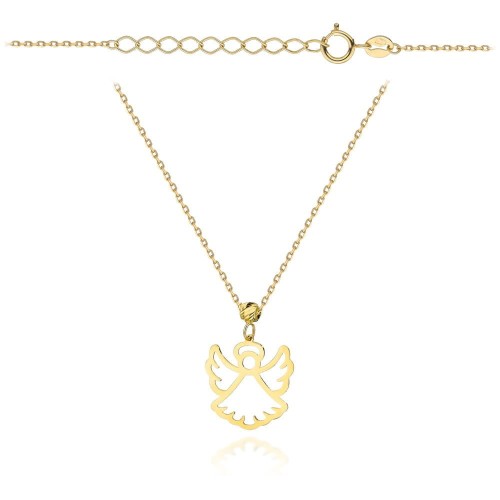 Naszyjnik złoty aniołek super lekki