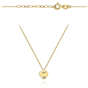 Naszyjnik złoty diamentowane serce w oprawie super lekki