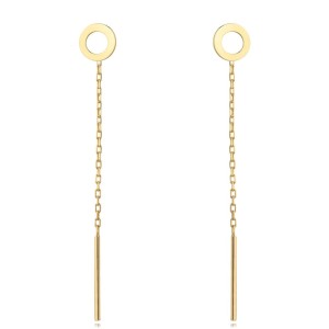 Kolczyki złote przewlekane ringi